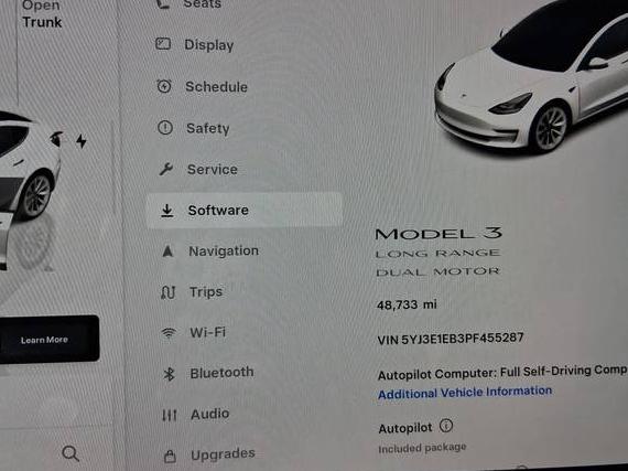 TESLA MODEL 3 2023 5YJ3E1EB3PF455287 image TESLA MODEL 3 2023 5YJ3E1EB3PF455287 image